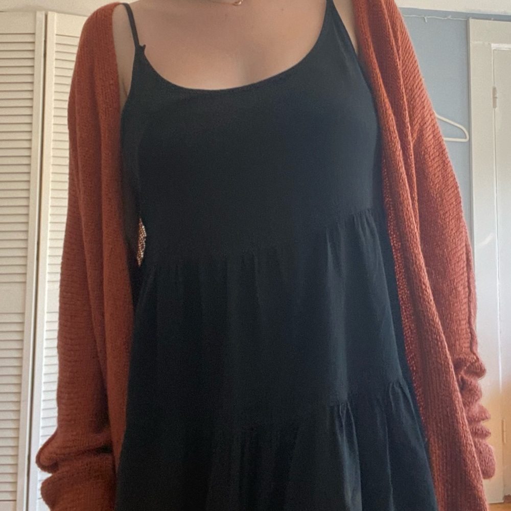 Forever 21 Copper Orange Cardigan Sweater Small Oversized - Picture 5 of 8